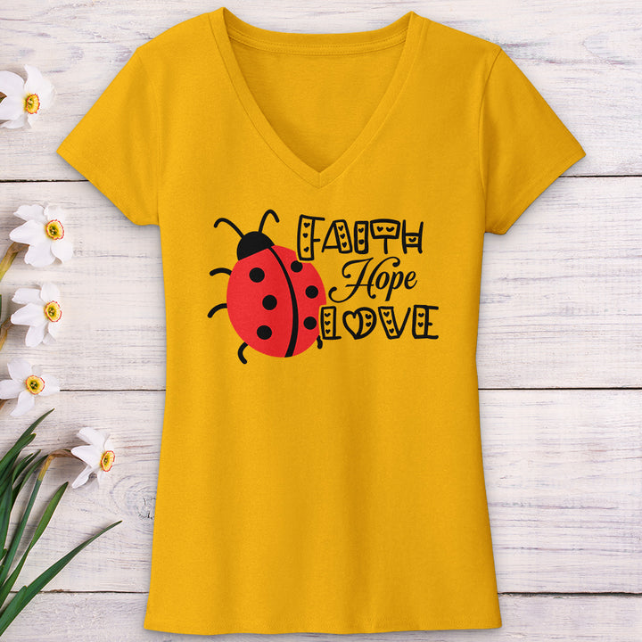 Faith Hope Love Lady V-Neck Tee