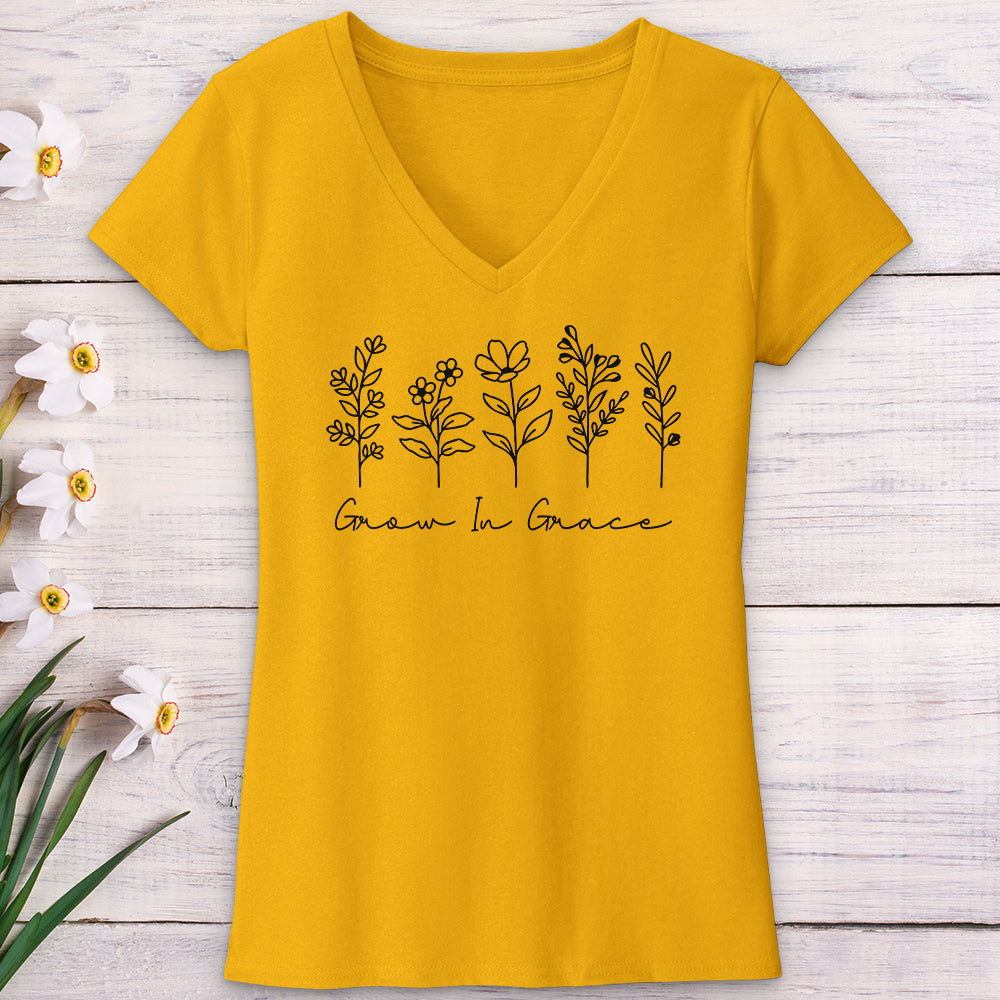 Grow In Grace V-Neck Tee