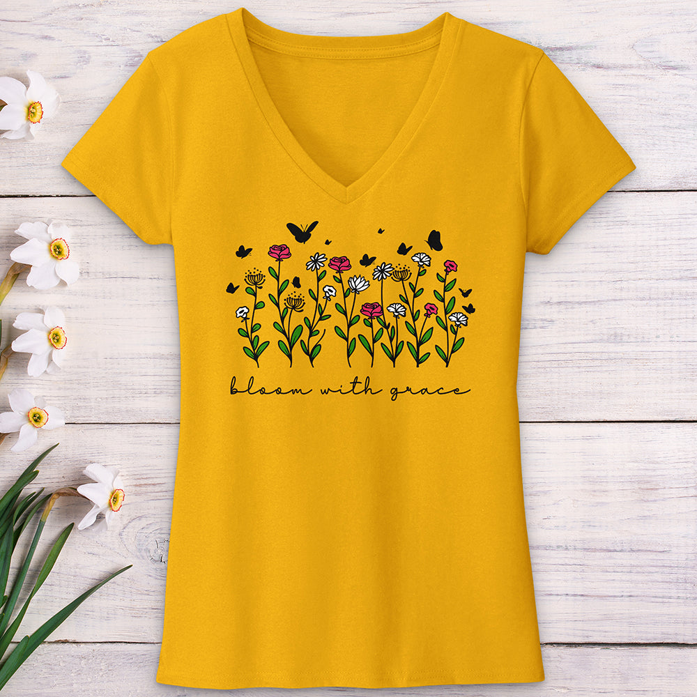 Bloom with Grace V-Neck Tee