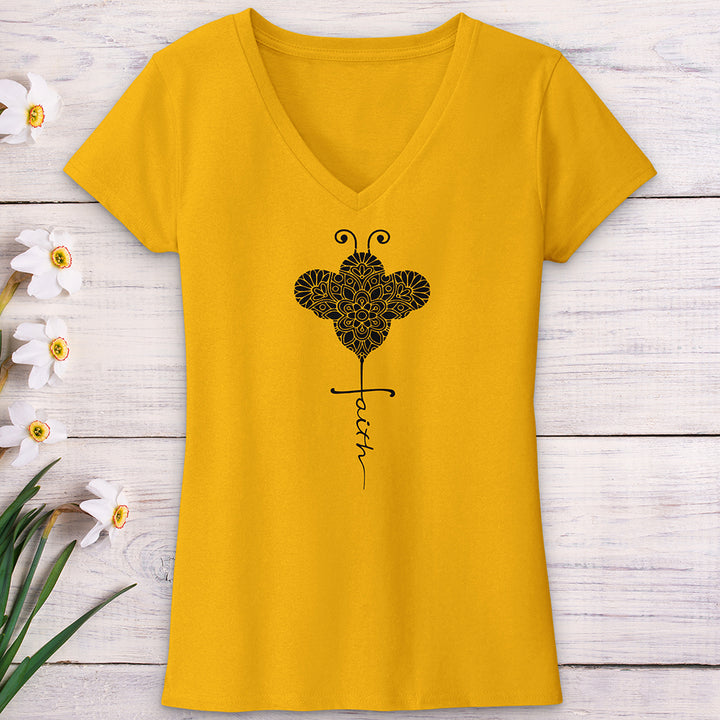 Faith Bee Mosaic V-Neck Tee