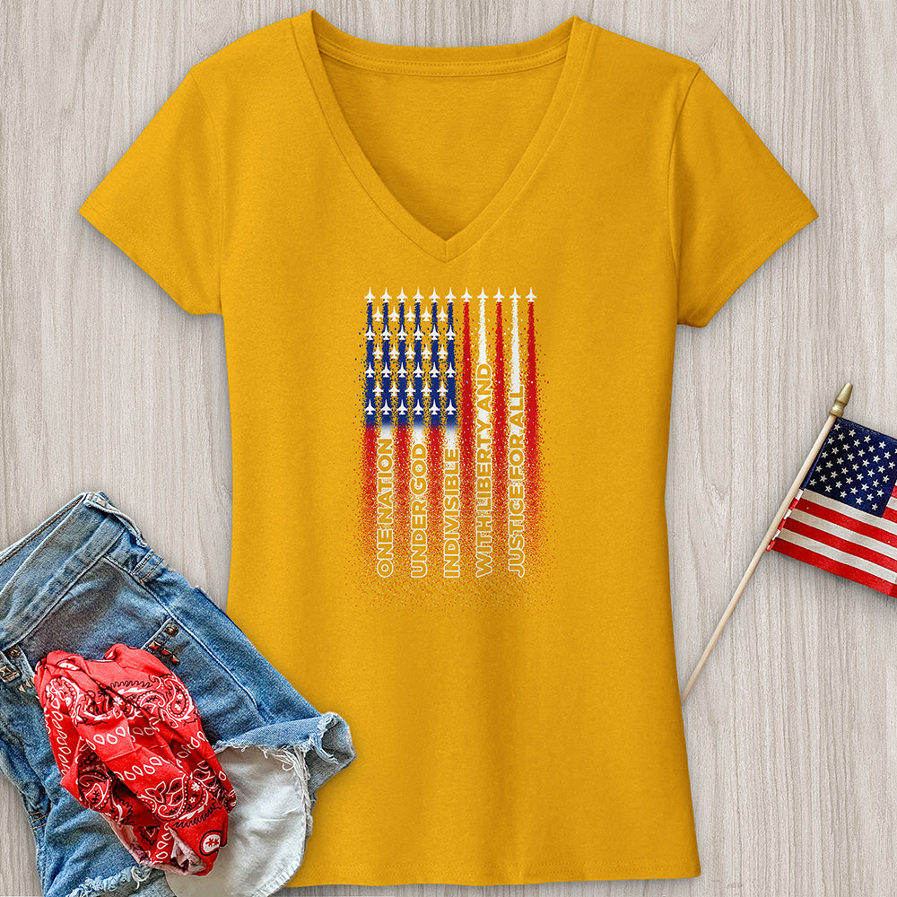 Allegiance Flag V-Neck Tee