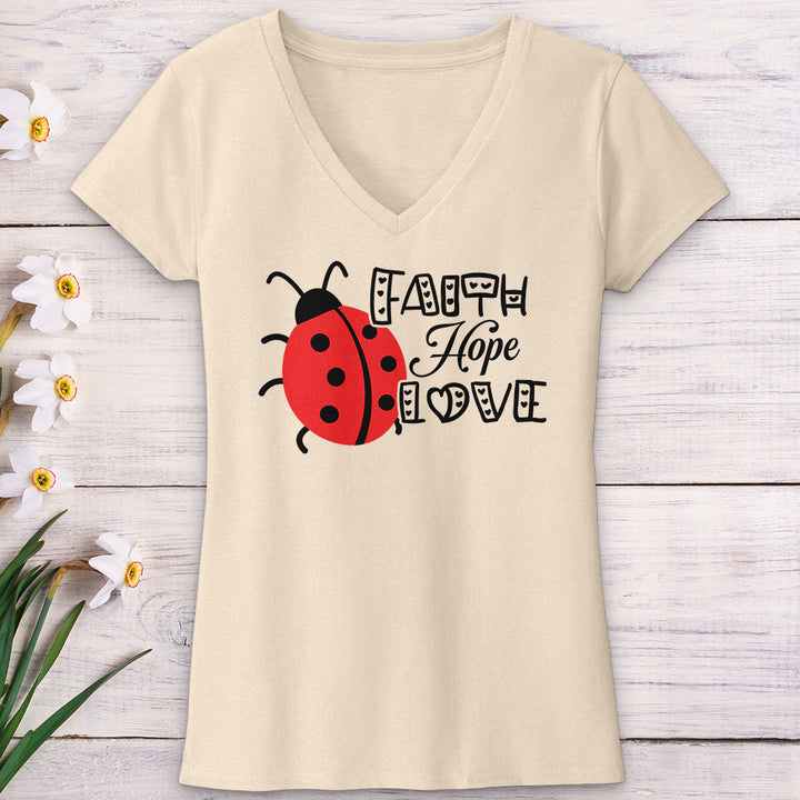 Faith Hope Love Lady V-Neck Tee