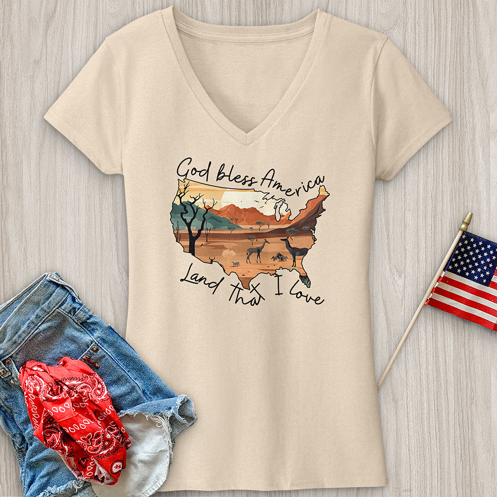 Desert with animal V-Neck Tee