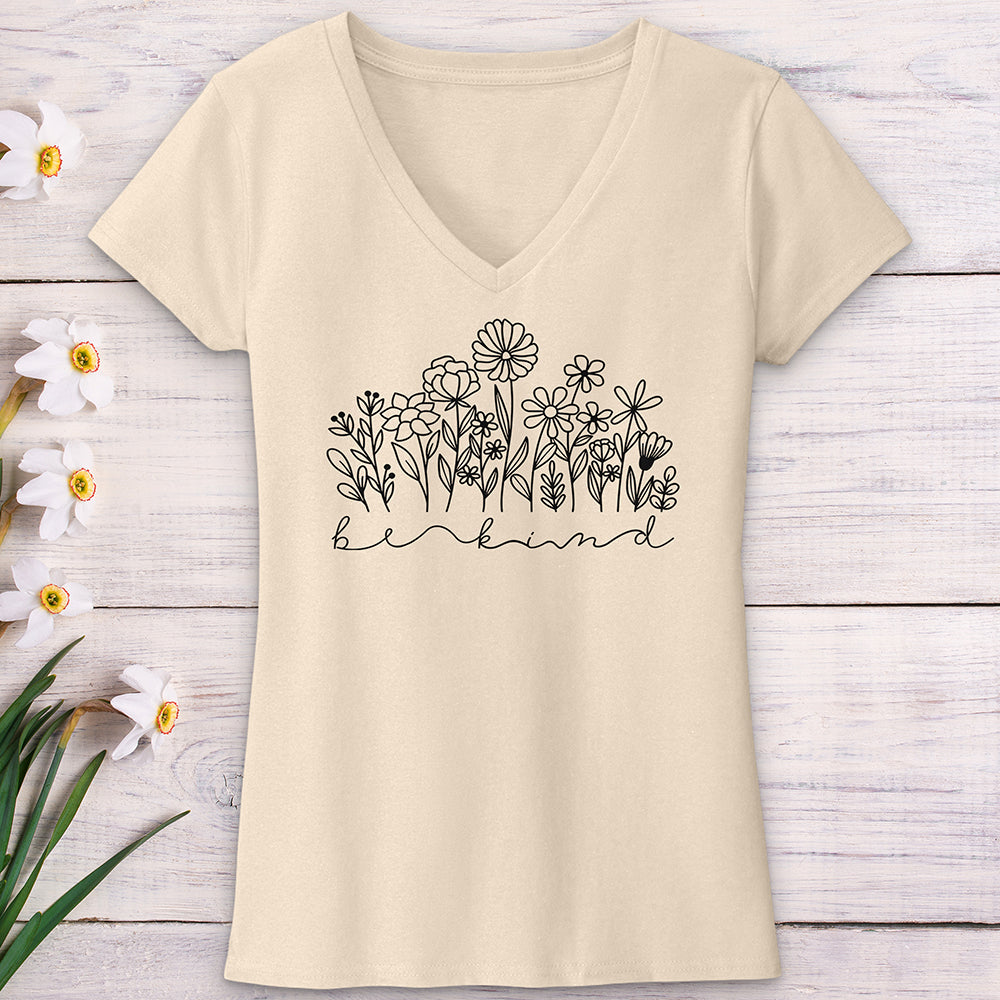 Be Kind Garden Black V-Neck Tee