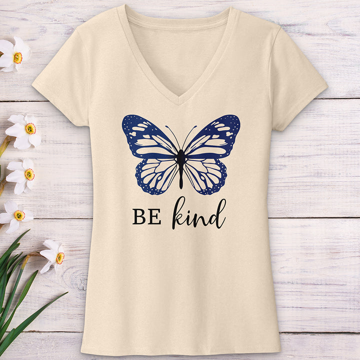 Be Kind Butterfly V-Neck Tee