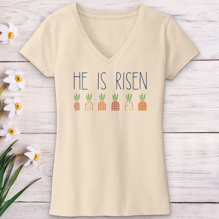 He Is Risen Carrot Patch V-Neck Tee