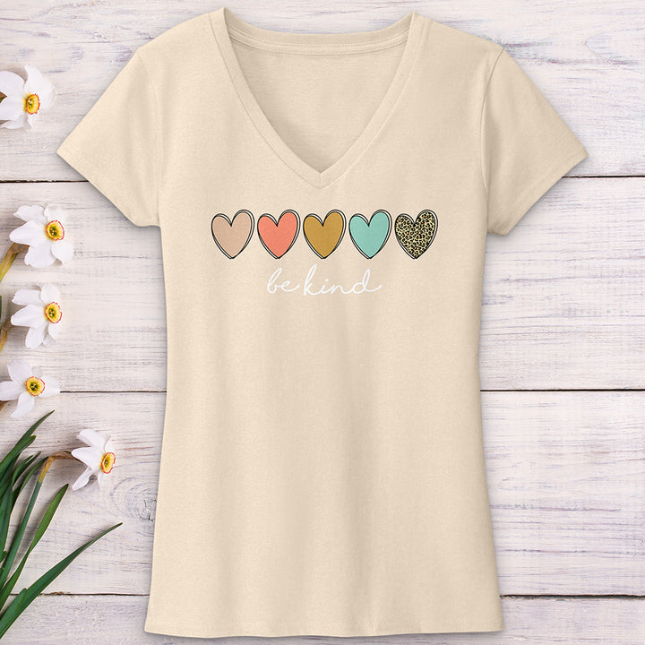 Be Kind Hearts V-Neck Tee