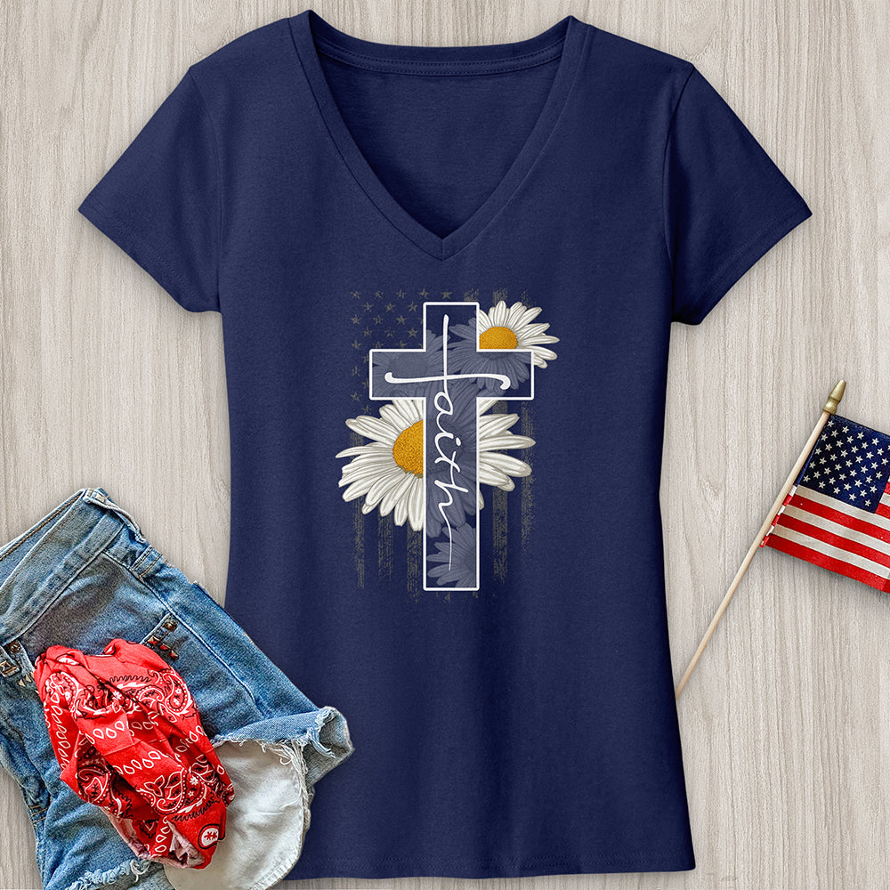 Faith Flag V-Neck Tee