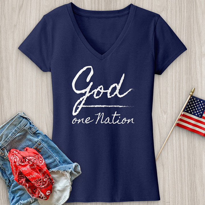 One Nation Under God V-Neck Tee