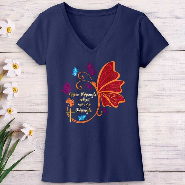 Grow Through What You Go Through V-Neck Tee