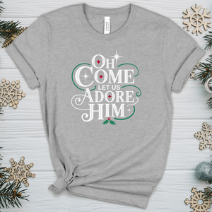 Oh Come Let Us Adore Him Heathered Tee