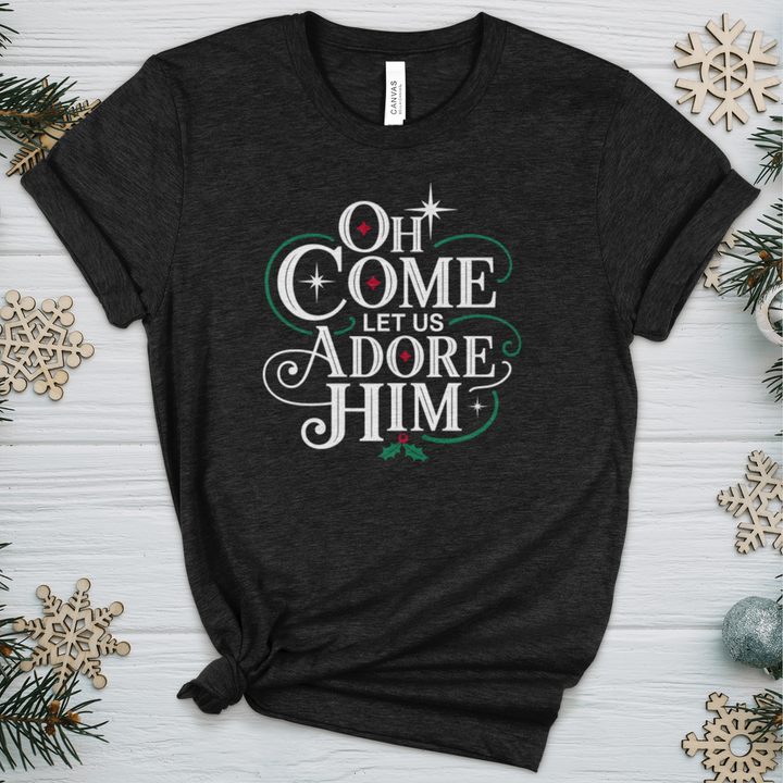 Oh Come Let Us Adore Him Heathered Tee