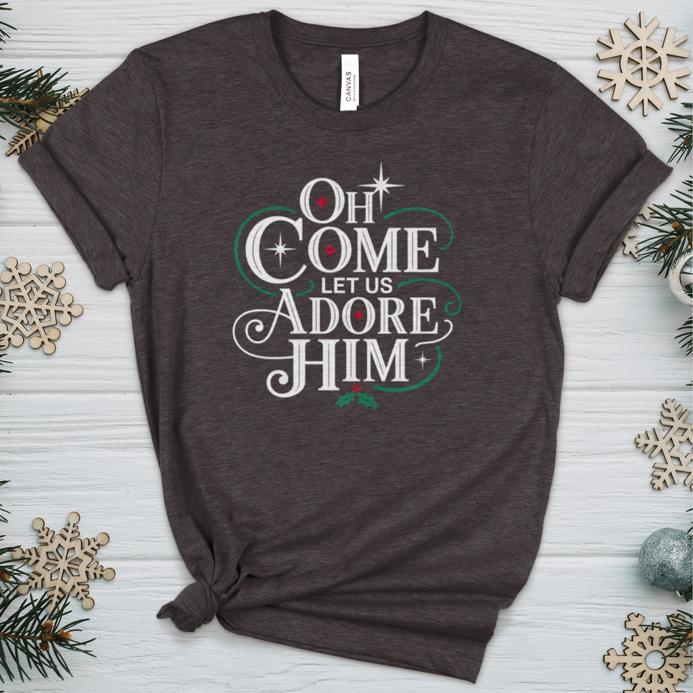 Oh Come Let Us Adore Him Heathered Tee