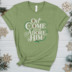 Oh Come Let Us Adore Him Heathered Tee