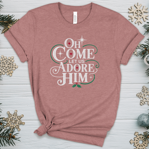 Oh Come Let Us Adore Him Heathered Tee