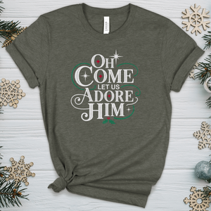 Oh Come Let Us Adore Him Heathered Tee