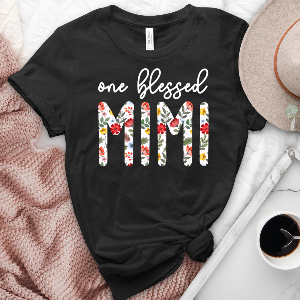 One Blessed Mimi White Heathered Tee