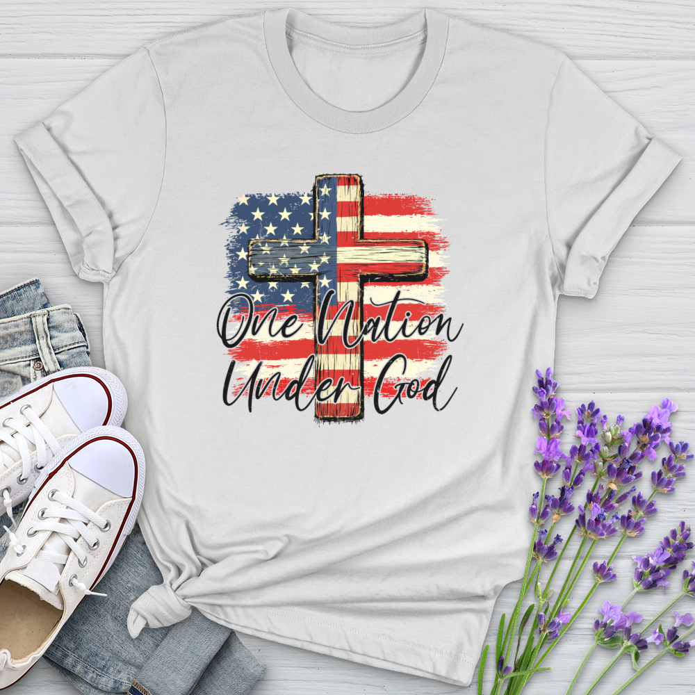 One Nation Under God USA Flag Softstyle Tee