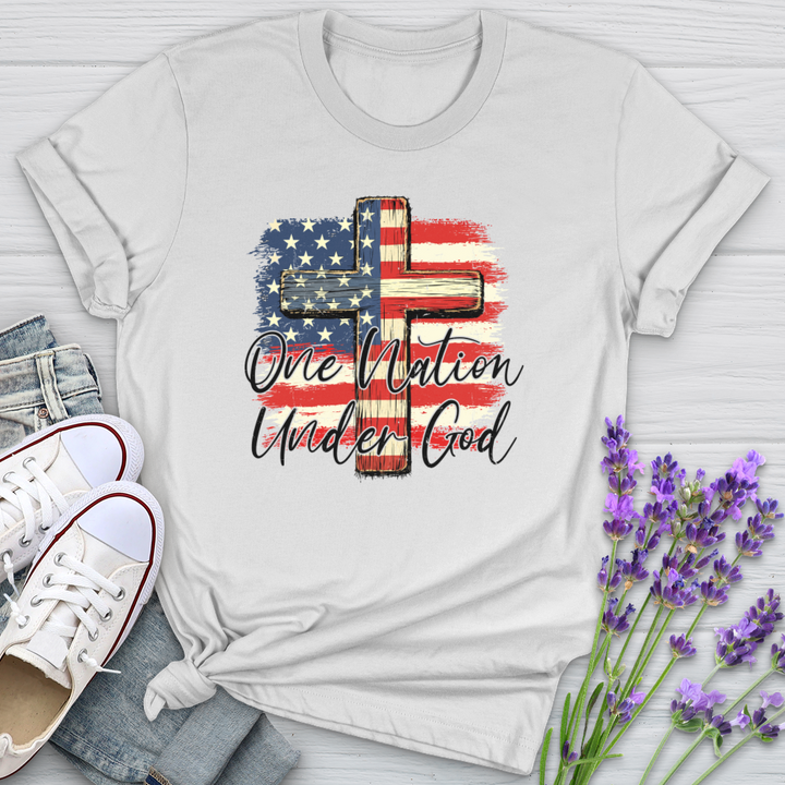 One Nation Under God USA Flag Softstyle Tee