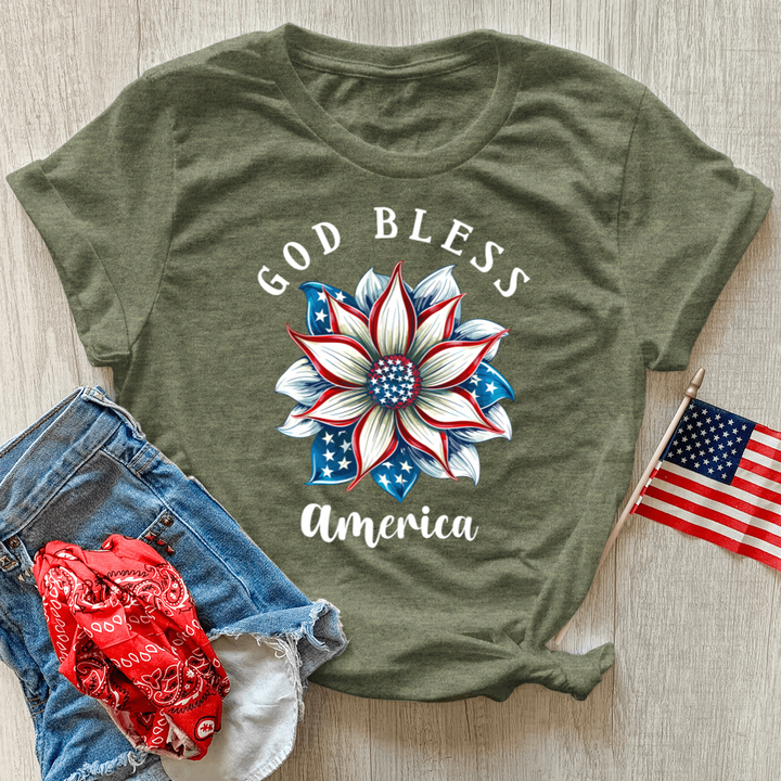 Patriotic Bloom Unity Heathered Tee