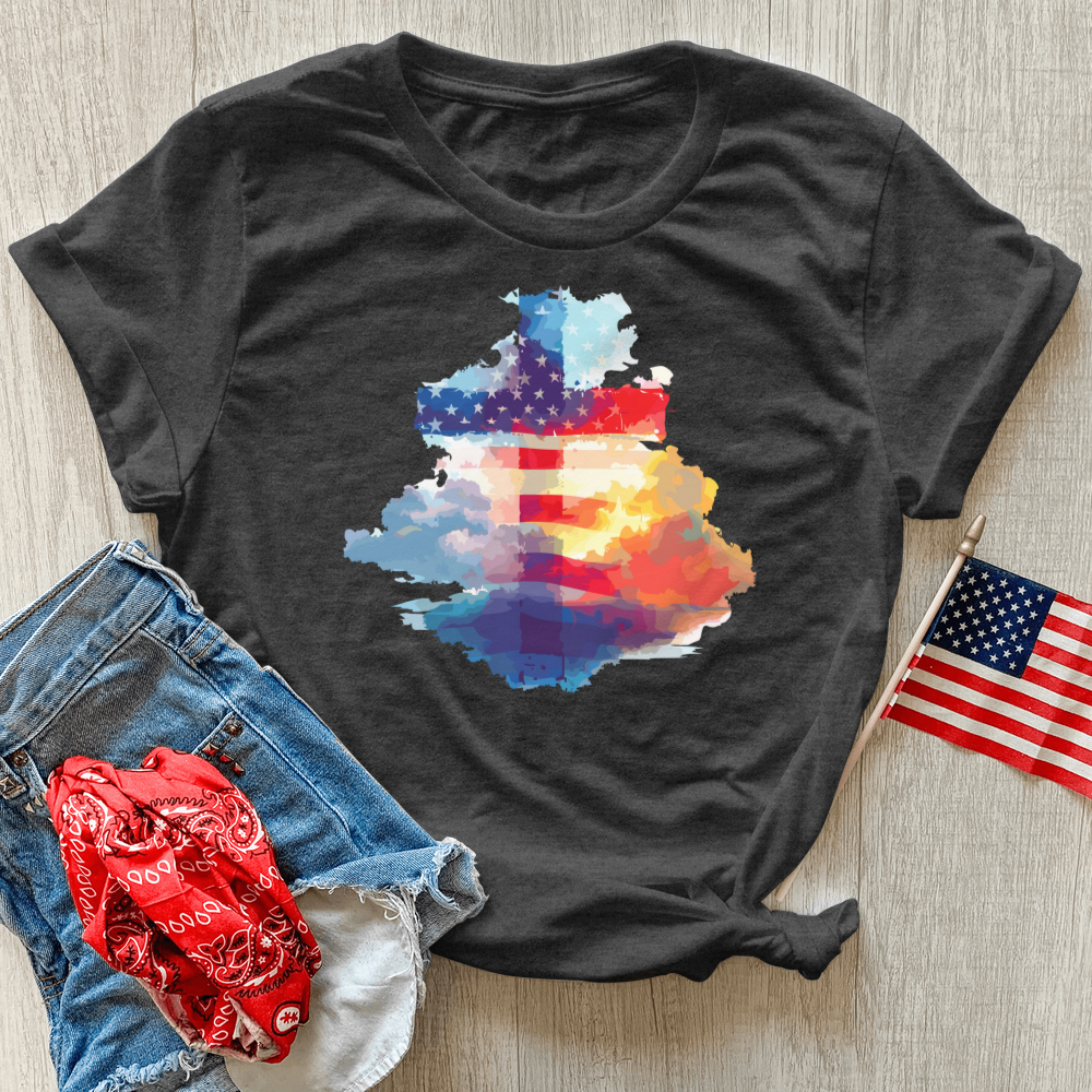 Patriotic Faith Skies Heathered Tee