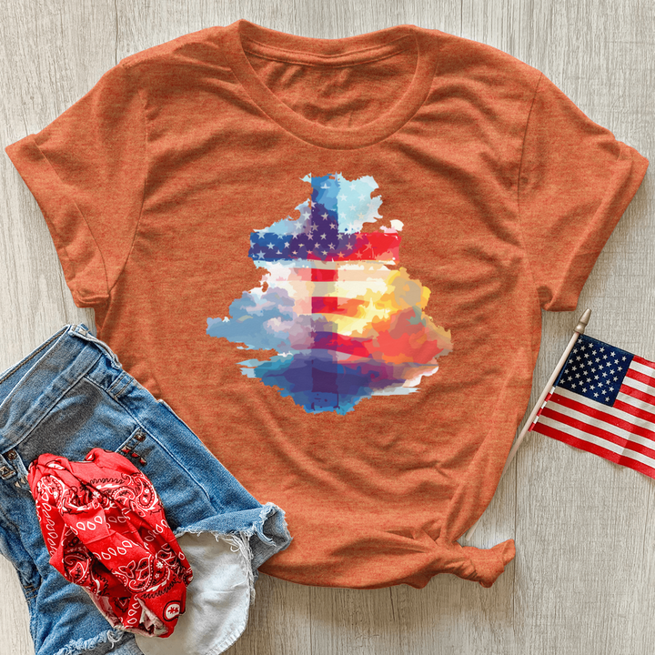 Patriotic Faith Skies Heathered Tee