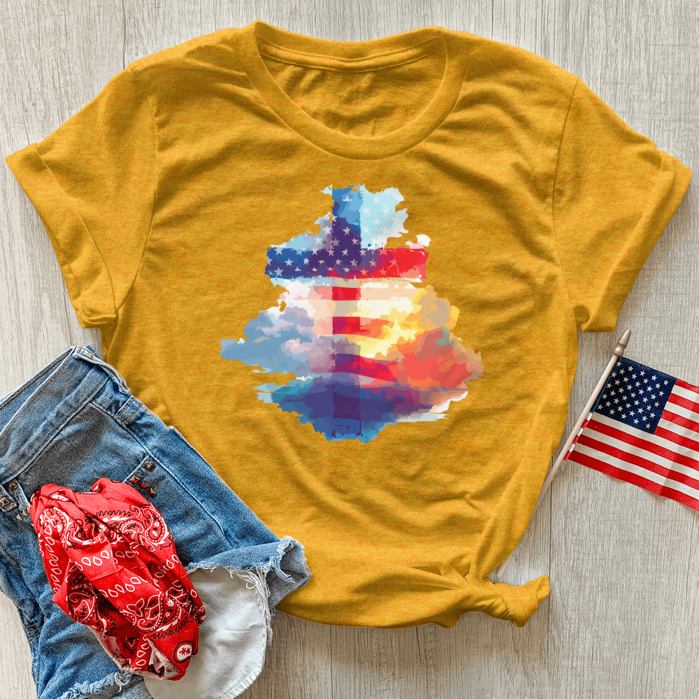 Patriotic Faith Skies Heathered Tee