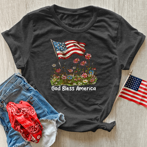 Patriotic Floral Breeze Heathered Tee