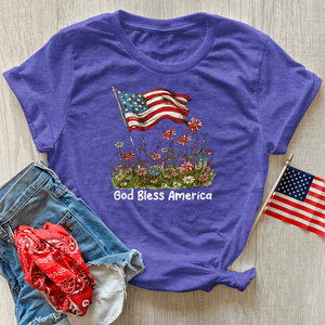 Patriotic Floral Breeze Heathered Tee