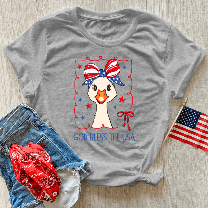 Patriotic Goose Heathered Tee