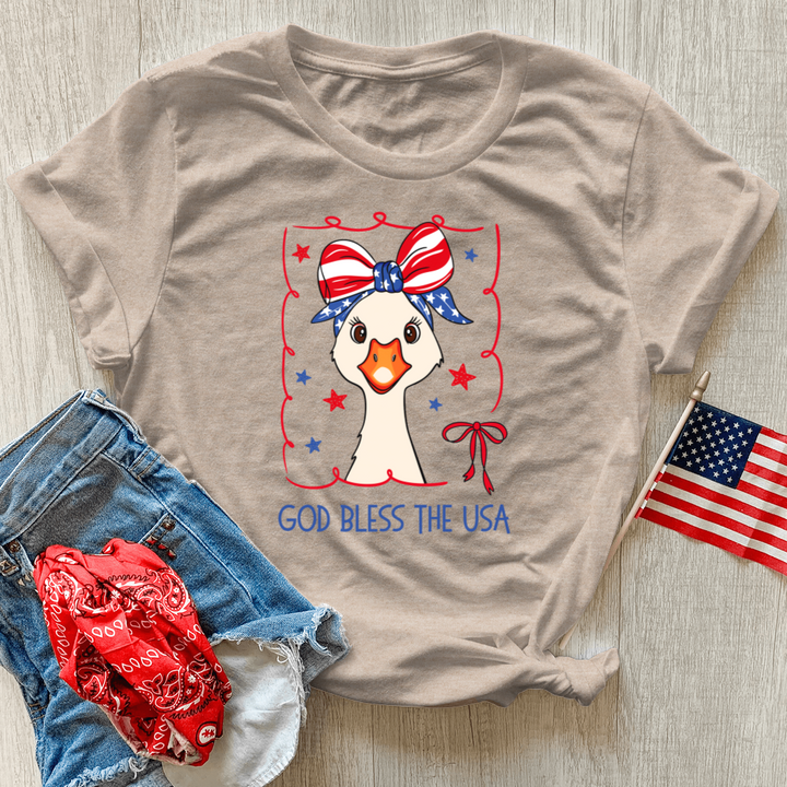 Patriotic Goose Heathered Tee