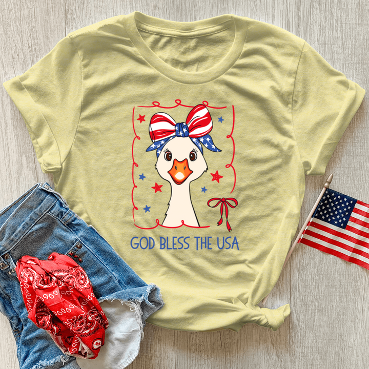 Patriotic Goose Heathered Tee