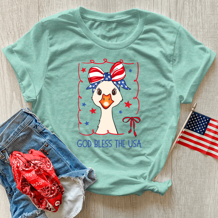 Patriotic Goose Heathered Tee