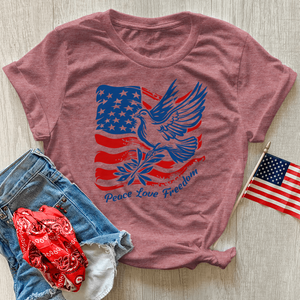 Patriotic Peace Dove Heathered Tee