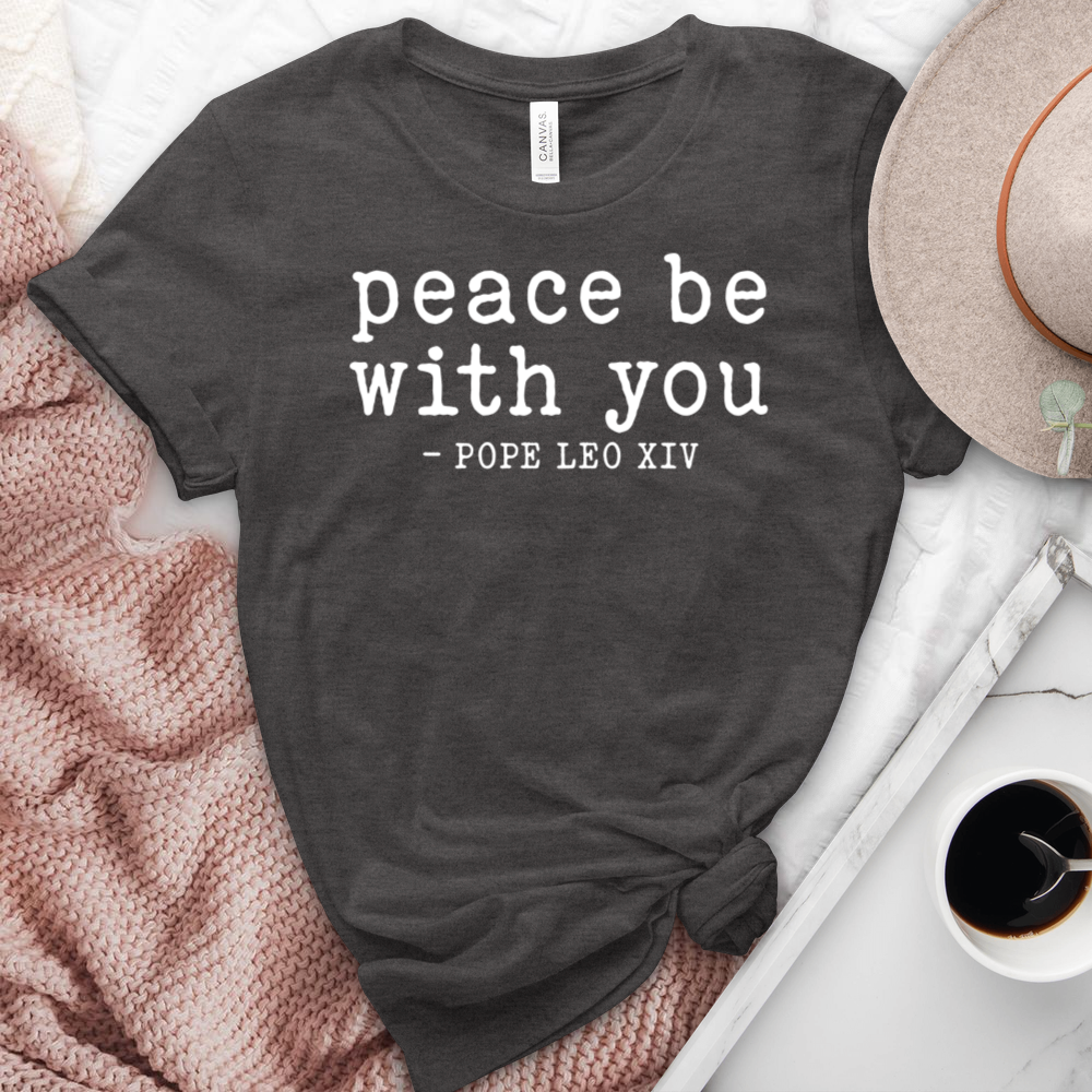 Peace Be With You Pope Leo XIV Heathered Tee