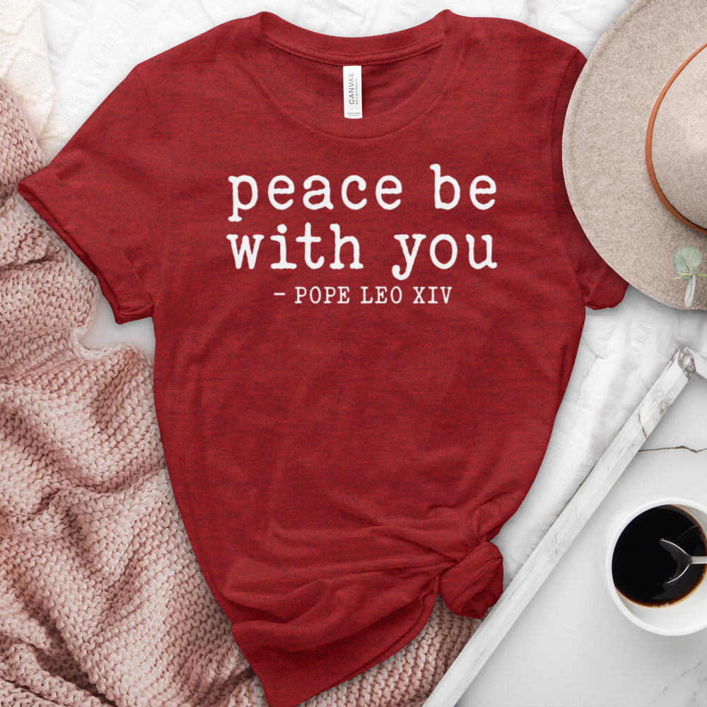 Peace Be With You Pope Leo XIV Heathered Tee
