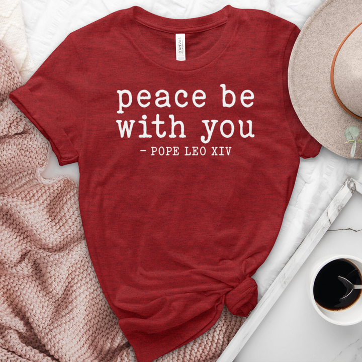 Peace Be With You Pope Leo XIV Heathered Tee