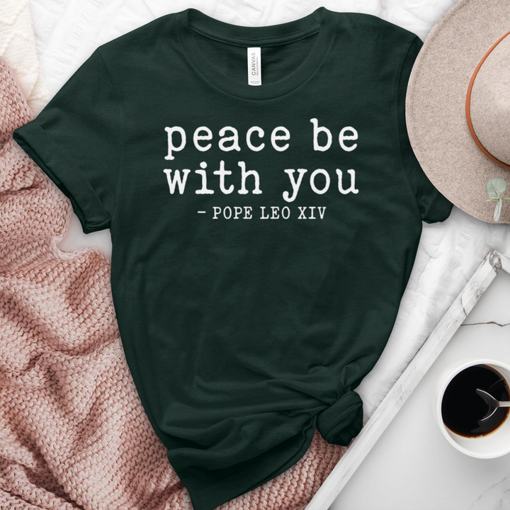Peace Be With You Pope Leo XIV Heathered Tee