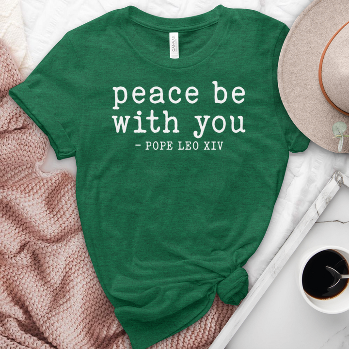 Peace Be With You Pope Leo XIV Heathered Tee