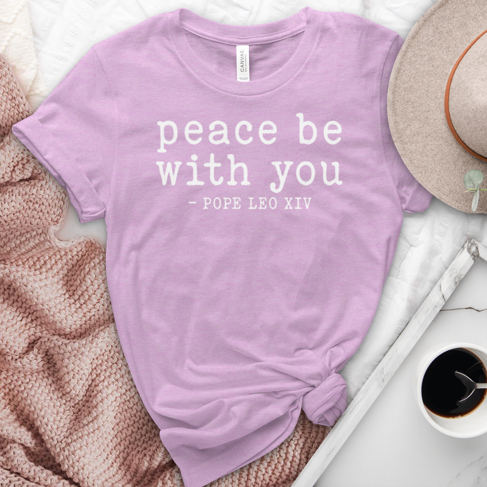 Peace Be With You Pope Leo XIV Heathered Tee