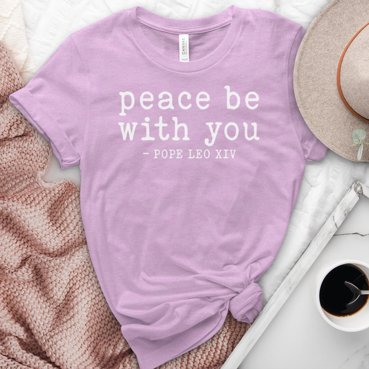 Peace Be With You Pope Leo XIV Heathered Tee
