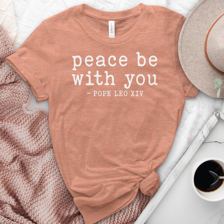 Peace Be With You Pope Leo XIV Heathered Tee