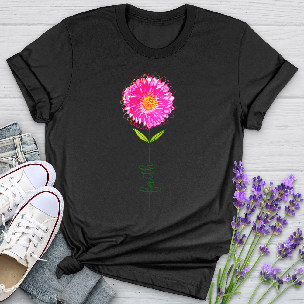 Pink Faith Flower Softstyle Tee