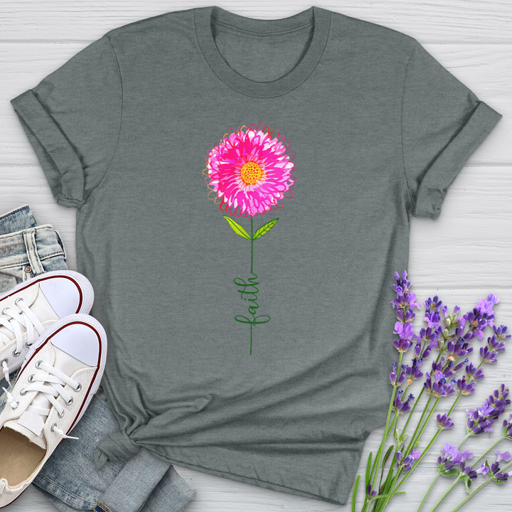 Pink Faith Flower Softstyle Tee