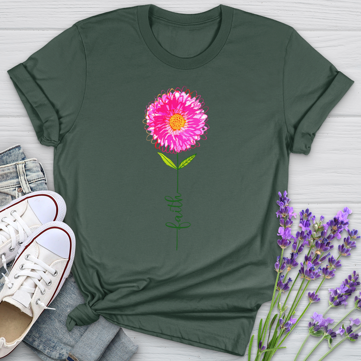 Pink Faith Flower Softstyle Tee