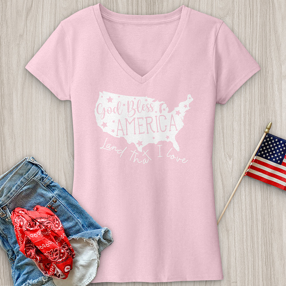 America Land That I Love V-Neck Tee