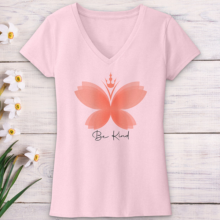 Be Kind Butterfly V-Neck Tee