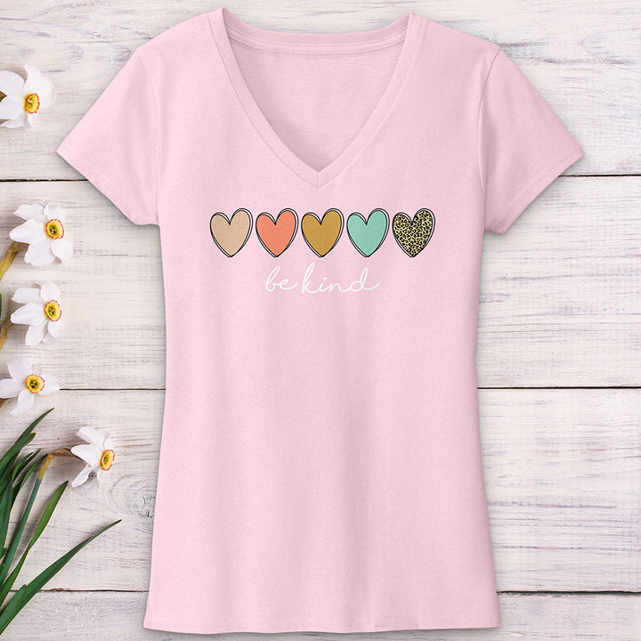 Be Kind Hearts V-Neck Tee