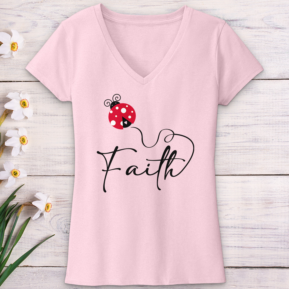 Faith Ladybug V-Neck Tee