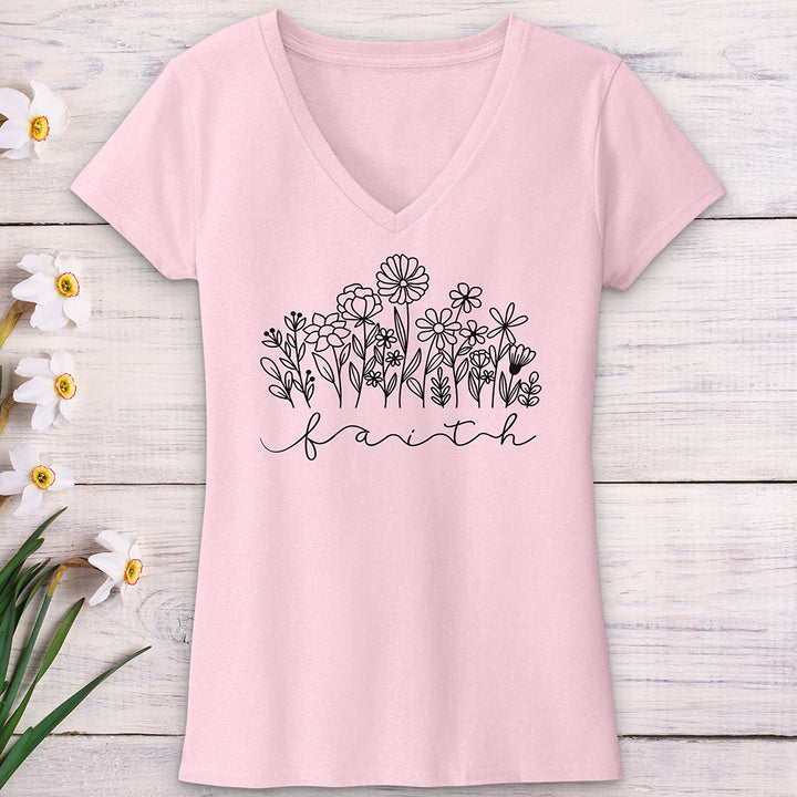 Faith Garden V-Neck Tee